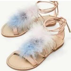 Zara feather strappy gladiator sandals